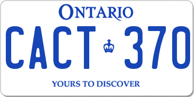 ON license plate CACT370