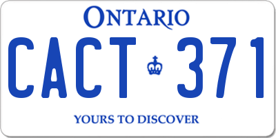 ON license plate CACT371