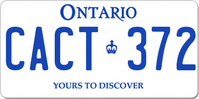 ON license plate CACT372