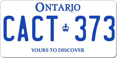 ON license plate CACT373