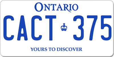 ON license plate CACT375