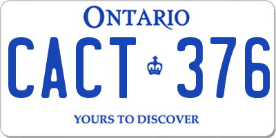 ON license plate CACT376