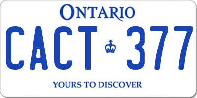 ON license plate CACT377