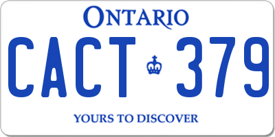 ON license plate CACT379