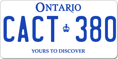 ON license plate CACT380