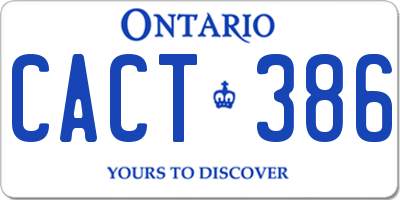 ON license plate CACT386