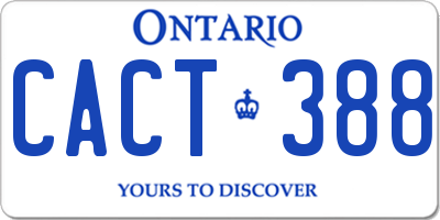 ON license plate CACT388