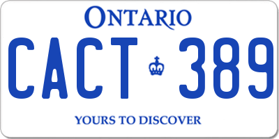 ON license plate CACT389