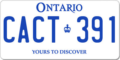 ON license plate CACT391