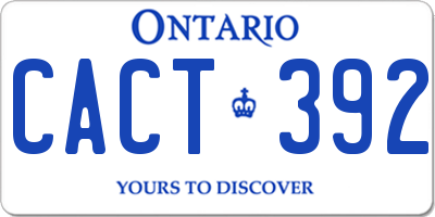 ON license plate CACT392