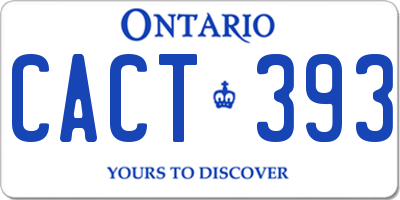 ON license plate CACT393