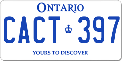 ON license plate CACT397