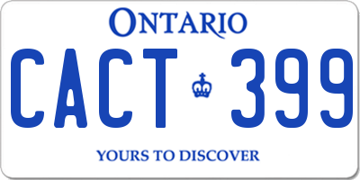 ON license plate CACT399