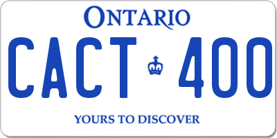 ON license plate CACT400