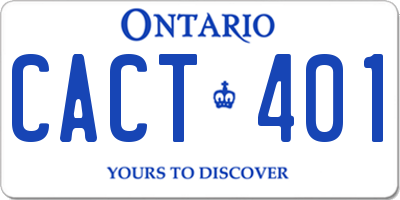 ON license plate CACT401