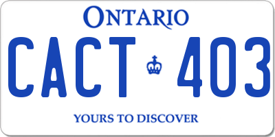 ON license plate CACT403