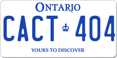 ON license plate CACT404