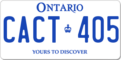 ON license plate CACT405