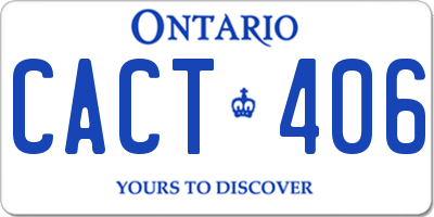 ON license plate CACT406