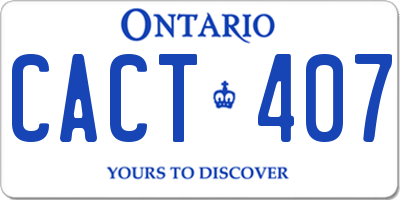 ON license plate CACT407