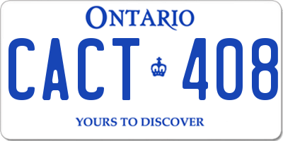 ON license plate CACT408