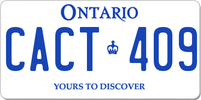 ON license plate CACT409