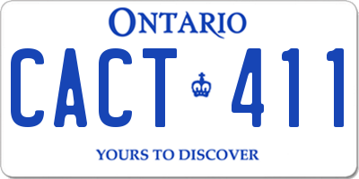 ON license plate CACT411