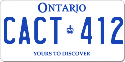 ON license plate CACT412