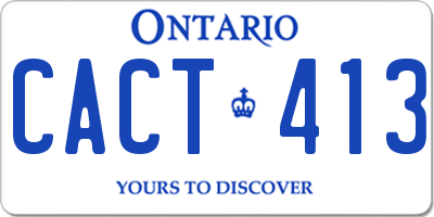 ON license plate CACT413