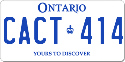 ON license plate CACT414