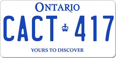 ON license plate CACT417