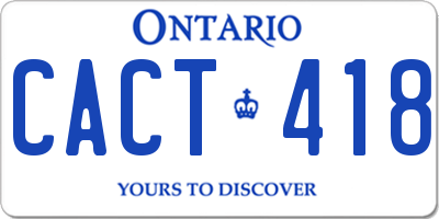 ON license plate CACT418