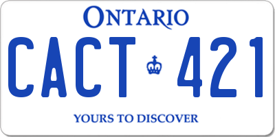 ON license plate CACT421