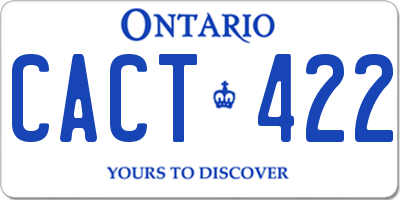 ON license plate CACT422