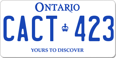 ON license plate CACT423