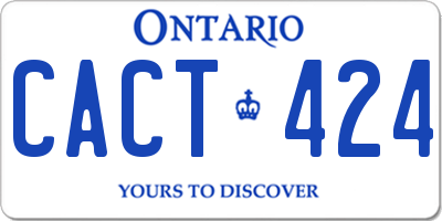 ON license plate CACT424