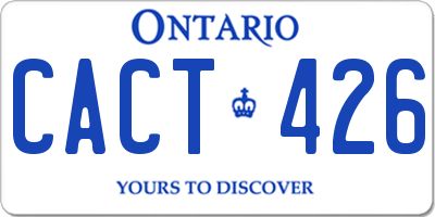 ON license plate CACT426