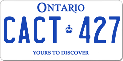 ON license plate CACT427