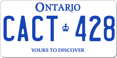 ON license plate CACT428