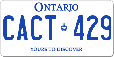 ON license plate CACT429