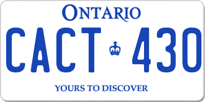 ON license plate CACT430