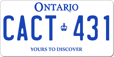 ON license plate CACT431