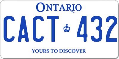 ON license plate CACT432