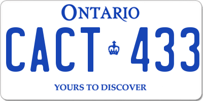 ON license plate CACT433