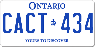 ON license plate CACT434