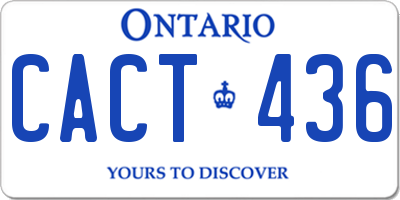 ON license plate CACT436