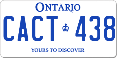 ON license plate CACT438