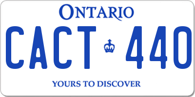 ON license plate CACT440