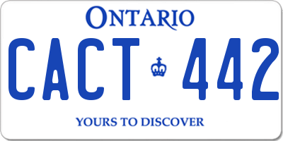 ON license plate CACT442