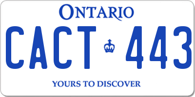 ON license plate CACT443